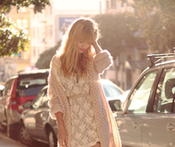 Creamy Cardigan with Lace 