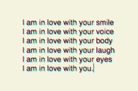 I am in love with you