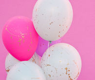 Gold splatter balloons