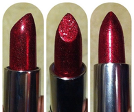Red glitter lipstick