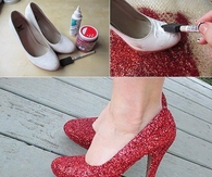 DIY Glitter Shoes