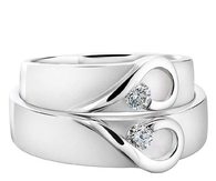Couple heart wedding band