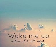 Wake me up when it's all over