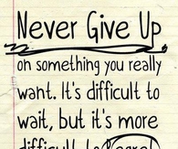 Never give up some something you really want