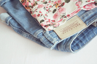 Short shorts and floral cloth