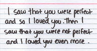 I saw that you were perfect and so i loved you