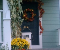 Front Entrance Decorated for Fall