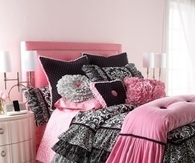 Pink and Black Bedding