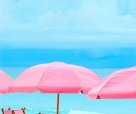 Pink Beach Umbrellas