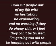 i will cut people out of my life