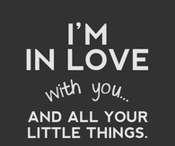 Im in love with you and all your little things