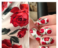 Red roses nails