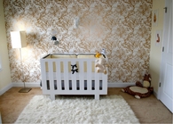 Bold metallic nursery wallpaper