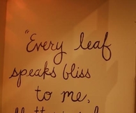 Every Leaf Speaks Bliss to Me...