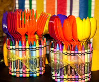 Crayon utensil holder
