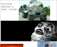 Driving behind a fuel truck