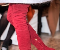 Leg Hugging Red Suede Boots