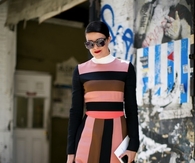 Fashionable Striped Sweater Dress