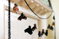 Finger knitted ghost garland