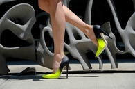 Jimmy Choo's Black and Yellow Stilettos