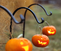 Hanging jack o lanterns
