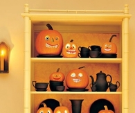 Crazy jack o lantern shelf decor