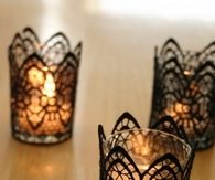 Black lace candles