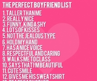 The perfect boyfriend list