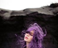 Purple flowing locks