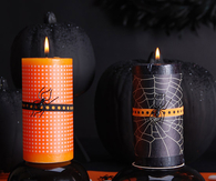Black and orange halloween candles