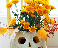 Floral Jack-o-Lantern Halloween Centerpiece