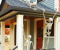 Skeleton Adorned Porch