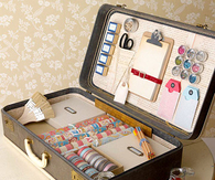Craft supply suitcase