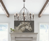Neutral stone living room