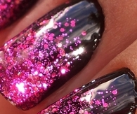 Pink sparkle glitter nail art