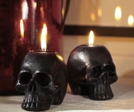 Black skull candles