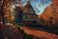 Lovely Victorian House in Autumn