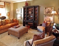 Living Room Decorated for Fall