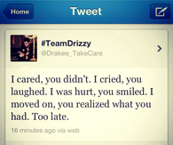 I cared, you didnt, i cried, you laughed