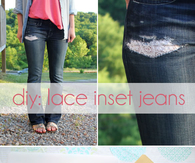 DIY Lace Inset Jeas
