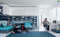 Aqua white contemporary room
