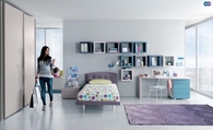 Aqua lavender contemporary room