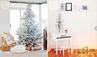 Flocked christmas trees