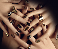 Gold and black nail art