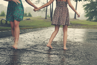 Best friends in the rain