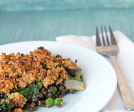Lentil greens casserole