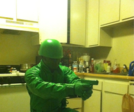Plastic green army man