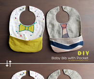 Baby bib with pocket
