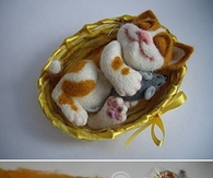DIY Wool Kitten In A Basket