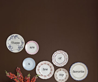 Decorative plates with printed words